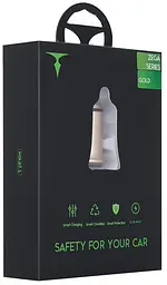Автомобільний зарядний пристрій T-PHOX Zega 3.1A Dual USB gold - мініатюра 2