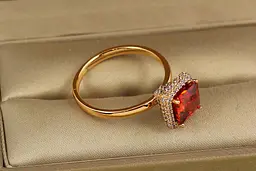 Кільце Xuping Jewelry Піраміда із червоним каменем р 20 золотисте - мініатюра 2