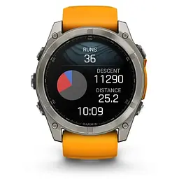 Смарт-годинник Garmin Fenix 8 51mm AMOLED Sapphire Graphite DLC Titanium with Spark Orange Silicone (010-02905-53) - мініатюра 8
