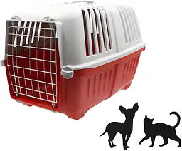 Переноска для тварин 48x31.5x33 см MPS PRATIKO 1 RED (двері металеві) - мініатюра 2
