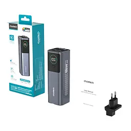 Повербанк 20000mAh Choetech B1012 Grey 100W з EU адаптером QC3.0 PD3.0, вбудований кабель (43-00164) - мініатюра 3