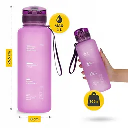 Пляшка для води 4FIZJO спортивна 1000 мл Pink (P-5905973403764) - мініатюра 9