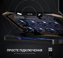 Охолоджувальна підставка для ноутбука до 21 дюймів GamePro GPCP-870 8xfans - мініатюра 9