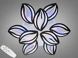 Люстра стельова LED Diasha 8092/6+3BK, 165W, 3200K-6500K, акрил, чорний метал, сучасний стиль для дому