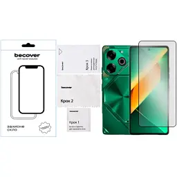 Скло захисне BeCover Tecno POVA 6 Neo (LI6) 6.78" Black (711581) - мініатюра 4