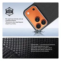 Защитный чехол для Apple iPhone 17 Pro Max, BlackIcon Kevlar MagCase, кевларовый, черный, панель, накладка с поддержкой MagSafe, противоударный, защита всего корпуса, усиленные углы, совместим с беспроводной зарядкой, ArmorStandart (ARM88531) - мініатюра 4