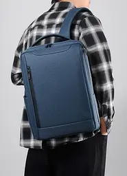 Рюкзак міський з кишенею для ноутбука Oumantu 2106-1 15,6 USB-порт Blue (IBN045Z) - мініатюра 10