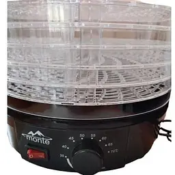 Сушарка для фруктів та овочів Monte MT-1661 6 секцій 400 Вт Чорний  - мініатюра 3