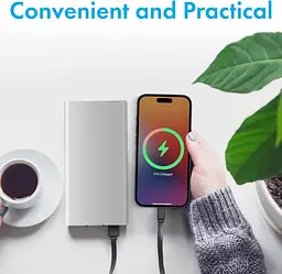 Зовнішній акумулятор Power Bank 20000 mAh УМБ павербанк із ліхтариком LVR 018 Silver (19112) - мініатюра 7
