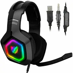 Ігрові навушники Onikuma K10 Gaming with LED з підсвіткою чорні - мініатюра 2