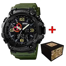 Наручний годинник чоловічий 002AGSU ЗСУ Зелені + Коробка Patriot acs0031075