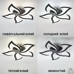 Керована світлодіодна люстра ELLA RGB 42+10 Вт 5F RC 600x95 мм Чорна ESLLSE - мініатюра 5
