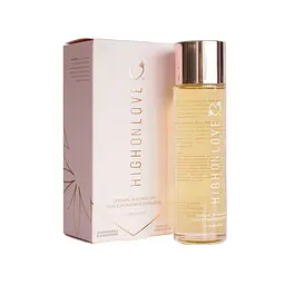 Масажна олія HighOnLove Massage Oil Strawberry & Champagne (120 мл) з маслом насіння конопель
