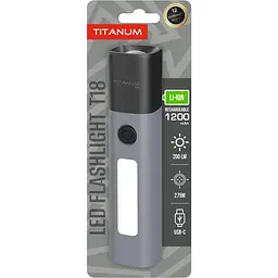 Портативний світлодіодний ліхтарик Titanum TLF-T18 200Lm Gray (TLF-T18)