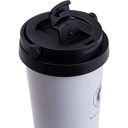 Термочашка Creative Cafe Style 500 мл з ручкою, білий Happy Life HPGM501W - мініатюра 4
