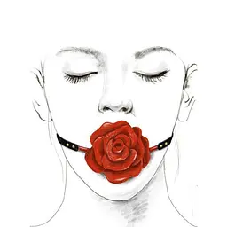 Розкішний кляп у вигляді троянди Zalo - Rose Ball Gag, подвійне використання - мініатюра 4