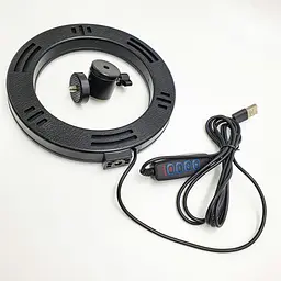 Кільцева LED лампа 16см 10W регулювання яскравості та температури світіння селфі кільце підсвічування блогера фотографа візажиста Elite LUX EL-1140 - мініатюра 10
