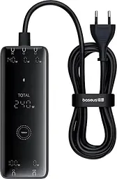 Зарядний пристрій Baseus Digital Fast GaN Charger 240W 3C+U+DC (P10163901113-00) розумний з APP