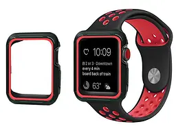 Силіконовий захисний корпус Primo для Apple Watch 40 мм Black/Red - мініатюра 3