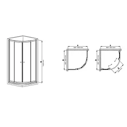Душова кабіна без піддону Mixxus Premium Diverse SC01-90x90x195-TR хром прозоре скло 5 мм MI6859, Універсальна, прозорий, хром - мініатюра 3