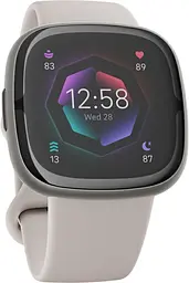 Смарт-годинник Fitbit Sense 2 Lunar White/Platinum (FB521SRWT) - мініатюра 2