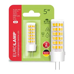 Лампочка Eurolamp Светодиодная капсульная лампа EUROLAMP LED силикон G4 5W 500Lm 400 (LED-G4-0540(220)) - мініатюра 2
