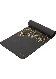 Йога-мат Queenfit Mandala TPE 5 мм чорний з золотим - мініатюра 6