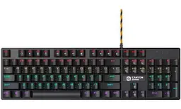 Клавіатура Canyon GK-4 'Deimos', чорний, USB, механічна (синій switches), 104 кнопки, 20 типів підсвічування, 1.8 м (CND-SKB4-US)
