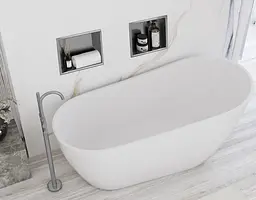Вбудована полиця Rea 30x30 nickel brushed з обідком REA-05600, Нержавіюча сталь - мініатюра 5