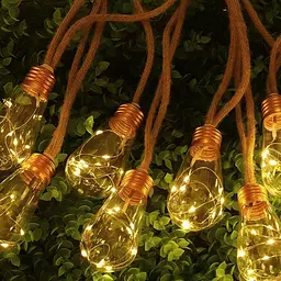 Вуличний та домашній LED-світильник + POWER BANK Sunlamp, 8 м + 2 м, 20 ламп по 10 LED, 220 В, IP65, тепле світло, з пультом - мініатюра 10