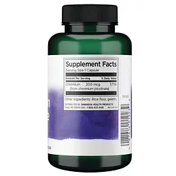 Хром Swanson Chromium Picolinate 200 mcg, 200 капсул для підтримки рівня цукру в крові - мініатюра 2