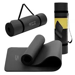 Килимок (мат) спортивний 4FIZJO NBR 1 см для йоги та фітнесу Black 4FJ0015 (P-5907222931462)