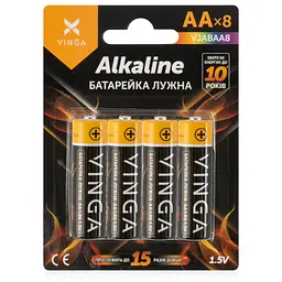 Батарейка AA LR6 Alkaline 8pcs Blister Vinga (VJABAA8)