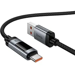 Дата кабель Hoco U148 Lord with display USB to Type-C 100W (1.2m) Black - мініатюра 2