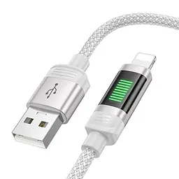 Дата кабель Hoco U126 Lantern 2.4A USB to Lightning (1.2m) Gray - мініатюра 2