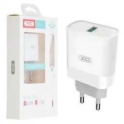 Мережевий зарядний пристрій XO L63 15W FAST EU QC3.0 charger with apple cable Білий - мініатюра 2