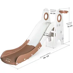 Дитяча гірка Mealux Cosmo Lite White/Coffee (арт. KD-B020 White/Coffee) - мініатюра 2