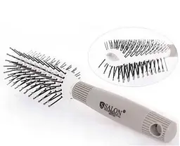 Щітка для волосся Salon Professional продувна 20 см масажний гребінць для волосся Білий - мініатюра 5
