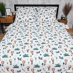 Комплект постільної білизни Moon&Star Бязь Gold Люкс Cloud Adventures Полуторний Євро 160х220 наволочки 2х50х70 - мініатюра 4