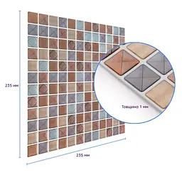 Самоклеюча поліуретанова плитка Sticker Wall 235х235х1мм D SW-00001939 - мініатюра 3