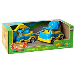 Ігровий набір Бетонозмішувач та екскаватор Mini Matiki 002/14BMS (Blue) рухомі елементи