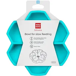 Миска для повільного харчування Waudog Silicone 450 мл блакитний