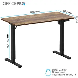Стіл Officepro з електрорегулюванням висоти (ODE1260DW) - мініатюра 4