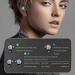 Ігрові бездротові навушники Bluetooth TWS X1 із зарядним кейсом, індикатором заряду і LED підсвічуванням - мініатюра 9
