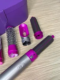 Стайлер + Коробка 5 в 1 HAIR BRUSH Styler для різних типів волосся з функціями надання об’єму, випрямлення, укладання Фіолетовий - мініатюра 6