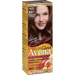 Крем-фарба AVENA для волосся Gloss Color 637 Карамель