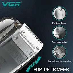 Електробритва VGR V-332, шейвер, подвійне лезо, тример для бороди, LED-дисплей, срібляста - мініатюра 4