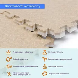 Підлогове двостороннє покриття CREAM та BEIGE 60х60 см*2 см (D) SW-00001846 - мініатюра 5