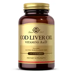 Жирні кислоти Cod Liver Oil Vitamin A & D, 100 капсул Solgar fit0013041