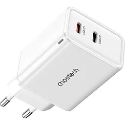 Мережевий зарядний пристрій Choetech PD Dual USB-C Charger 65W White (PD6013-EU-WH) [100842] - мініатюра 4